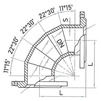 Draft Bend 90˚ flange, d - 1000, cast-iron, with cement-sand coating inside and aluminum/epoxy coating on the outside, zinc-plated (ISO) (price on request) [Code number: 12w4883]