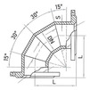 Draft Bend 90˚ flange, d - 400, cast-iron, with cement-sand coating inside and aluminum/epoxy coating on the outside, zinc-plated (ISO) (price on request) [Code number: 12w4877]