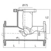 Draft Crosspiece flanged, d - 500, d1 - 100, with fire stand, cast-iron, with cement-sand coating inside and aluminum/epoxy coating on the outside, zinc-plated (GOST) (price on request) [Code number: 12w3985]