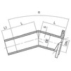 Draft Bend 15˚ flange-plain end, d - 125, cast-iron, with cement-sand coating inside and aluminum/epoxy coating on the outside, zinc-plated, фикс.connection (GOST) (price on request) [Code number: 12w3926]