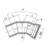 Draft Bend 45˚ socket-plain end, d - 1000, cast-iron, with cement-sand coating inside and aluminum/epoxy coating on the outside, zinc-plated, фикс.connection (GOST) (price on request) [Code number: 12w3741]