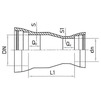 Draft Reducer socket, d - 100, d1 - 80, cast-iron, with cement-sand coating inside and aluminum/epoxy coating on the outside, zinc-plated (ISO) (price on request) [Code number: 12w4903]