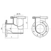 Draft Fire stand flange, d - 200, one-sided, cast-iron, with cement-sand coating inside and aluminum/epoxy coating on the outside, zinc-plated (price on request) [Code number: 12w4022]