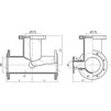 Draft T-piece flange, d - 200, d1 - 100, cast-iron, with fire stand, with cement-sand coating inside and aluminum/epoxy coating on the outside, zinc-plated (price on request) [Code number: 12w4007]