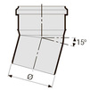 Чертеж Отвод 15° СИНИКОН Стандарт, d - 32, ПП (Aquer) [Артикул: Kolano 32/15]