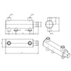 Draft VALTEC Manifold, DN - 50, d - 1", 2 outlets 1/2" male, from steel tubes, with center distance 100mm [Code number: VTc.510.BS.SG50060402]