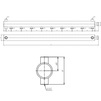 Draft VALTEC Manifold, DN - 50, d - 1", 9 outlets 1/2" male, from steel tubes, with center distance 100mm [Code number: VTc.510.BS.SG50060409]