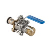 Photo [NO LONGER PRODUCED. REPLACEMENT: 92132] - Geberit Mapress CuNiFe ball valve, NPW, with actuator lever and hose connector, flanged, RA 22-3/4 [Code number: 92033]