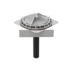 Photo [NO LONGER PRODUCED. REPLACEMENT: 359.106.00.1] - Geberit Pluvia roof outlet with fastening flange, for roof foils, outlet grating made of aluminium cast, d56 [Code number: 359.066.00.1]