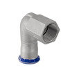 Photo [NO LONGER PRODUCED] - Geberit Mapress Stainless Steel elbow adapter 90° with female thread, FKM, blue, d 22-Rp 3/4" [Code number: 50549]