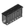 Photo Hauraton RECYFIX PRO 100 Combined article, class D 400, type 02005 with ductile iron grating METROPOLIS, black, locked, 500x160x250 mm (price on request) [Code number: 48619]