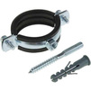 Photo SINIKON Pipe clamp with rubber gasket, hairpin and dowel, metal, 1/2" (20-24 mm) [Code number: KM012.R]