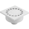 Photo [REPLACEMENT: 15.D.050.N.P.S и 15.D.050.N.P.B] - SINIKON Drain unregulated, straight, PP, plastic grate 150*150 (white, gray), d - 50 [Code number: 15.D.050.N.P]