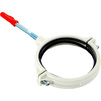 Photo SINIKON Comfort Pipe clamp Comfort Plus with hairpin and dowel, PP, white, D 110, M10 [Code number: KPP.110.K.D]