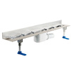 Photo Hutterer & Lechner Flat stainless steel shower channel for installation near the wall without cover (2 drains), horizontal, length 2000 mm, DN 50 [Code number: HL 50W.0/200]