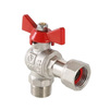 Photo VALTEC Ball valve BASE, angle, with union nut, Rp-R, d - 1" [Code number: VT.267.N.0606]