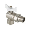 Photo VALTEC Ball valve BASE, angle, with union nut, Rp-R, white lever, d - 1/2" [Code number: VT.228.NW.04]