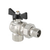 Photo VALTEC Ball valve PERFECT, angle, with union nut, Rp-R, d - 1/2" [Code number: VT.328.N.04]