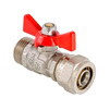 Photo VALTEC Ball valve with pressing connection, lever butterfly type, R, d - 16х1/2" [Code number: VT.341.N.1604]