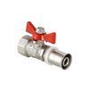 Photo VALTEC Ball valve with pressing connection, lever butterfly type, Rp, d - 16х1/2 [Code number: VT.242.N.1604]