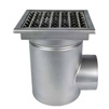 Photo ATT Drain W300, single-hull, horizontal, with siphon trap and square grating, DN110 (price on request) [Code number: W300/110H1]