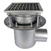 Photo ATT Drain W200, bicorporal, horizontal, with siphon trap and square grating, DN110 (price on request) [Code number: W200/110H2]