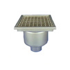 Photo ATT Drain of limited height, single-hull, vertical, with siphon trap and square grating, DN104 (price on request) [Code number: W250/104V1]