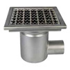 Photo ATT Drain MINI, single-hull, horizontal, with siphon trap, mesh strainer and square grating, DN50 [Code number: Wm200/50H1]