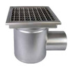 Photo ATT Drain MINI, single-hull, horizontal, with siphon trap, mesh strainer and square grating, DN110 [Code number: Wm200/110H1]