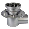 Photo ATT Drain MINI bicorporal, cover "S" sealed, horizontal, with siphon trap, mesh strainer and grating, DN110 (price on request) [Code number: Dm200/110H2S]