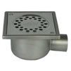 Photo Bathroom drain Goccia Horizontal, horizontal, grate 100x100 mm, DN32 (price on request) [Code number: WI100/32H1-G]