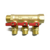 Photo VALTEC Manifold with ball valves, 3 outlets, male thread, d - 3/4", d1 - 1/2" [Code number: MKc.580.Y.0503]