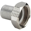 Photo VIEGA Sanpress Inox Connection screw fitting with union nut, stainless steel, flat sealing, female thread, d 22, G 1" [Code number: 438203]