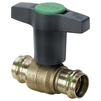 Photo VIEGA Easytop Ball valve, actuation lever T-​form, SC-Contur, bronze, press connectors, d 28 [Code number: 746407]