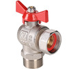 Photo VALTEC Ball valve BASE, angular, with union nut, female/male (short), d - 1/2" [Code number: VT.267.NS.0404]