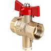 Photo VALTEC ball valve STANDARD for temperature sensor connection, butterfly handle, 1/2", female-outer (PN40) [Code number: VT.128.GN.04]