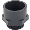 Photo Aquaviva Adapter with socket or spigot plain, with male thread, PVC-U, d 50, d1 63, d2 1 1/2" (Russia) [Code number: 1w0227 / THR05063E]