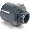 Photo COMER Double adapter with male thread (coupling/sleeve end), d - 12, d1 - 16, d2 - 3/8", PVC-U, PN 16 [Code number: AD12012APVC]