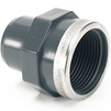 Photo COMER Adapter nipple, sleeve end, with metal ring, d - 20, d1 - 1/2"Rp, PVC-U, PN 16 [Code number: SF17020BPVC]
