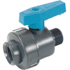 Photo COMER ball valve BVS15 threaded, one-way, PVC-U, d - 3/8" RpхR [Code number: BVS15016PVC]