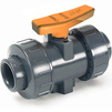 Photo COMER ball valve BVI10, coupling end, for glue, EPDM. industrial applications, PVC-U, PN 16, d - 16 [Code number: BVI10016PVC]