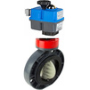 Photo COMER butterfly valve industrial applications, with electric drive Genebre GE-01, 220V, 12Nm, ISO F-03/04/05, PVC, d 63-75 [Code number: BUT10075PVC/GE01-220V]
