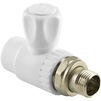 Photo RTP ALPHA PP-R Ball valve for radiator, straight, white, d - 20, d1 - 1/2" [Code number: 27853]