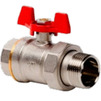 Photo RTP SIGMA Ball valve with detachable connection, butterfly handle, brass, female/male thread, PN25, nickel-plated, d - 40, d1 - 3/4" [Code number: 34633]
