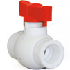 Photo RTP ALPHA PP-R Ball valve STANDARD Butterfly, white, d - 20, red [Code number: 14976]