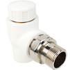 Photo RTP ALPHA PP-R Thermostatic valve (angle), white, d - 20, d1 - 1/2" [Code number: 28251]