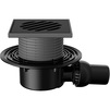Photo Fachmann Drain adjustable T 520.0 PNsB, horizontal ball-joint outlet, with non-freezing trap sael, cast iron grating, plastic frame, 145x145 mm, DN - 50 [Code number: 04.047]