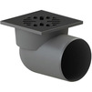 Photo Tatpolymer Drain horizontal, with double trap, up to 1 l/s, with cast iron grate 150х150 mm, D - 110 [Code number: 1d0308 / ТП-105.110-150HP(Hs+Ms)]