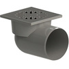 Photo Tatpolymer Drain horizontal, with mechanical DRY trap, up to 1 l/s, stainless steel grate 150x150 mm, D - 110 [Code number: 1d0311 / ТП-105.110-150HSMs]