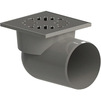 Photo Tatpolymer Drain horizontal, with float DRY trap, up to 1 l/s, stainless steel grate 150x150 mm, D - 110 [Code number: 1d0215 / ТП-105.110-150HSDs]
